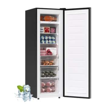 BANGSON 7.0 Cu.ft Convertible Upright Freezer - Ideal for Home & Office