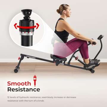 Compact Adjustable Rowing Machine with Bluetooth