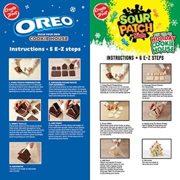 Create-A-Treat OREO and SOUR PATCH KIDS Holiday Cookie House Decorating Kits, 2 Pack Holiday Cookie Decorating Variety