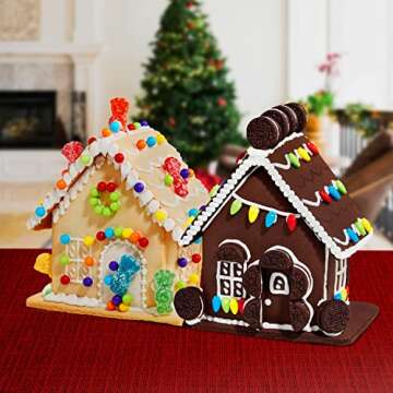 Create-A-Treat OREO and SOUR PATCH KIDS Holiday Cookie House Decorating Kits, 2 Pack Holiday Cookie Decorating Variety