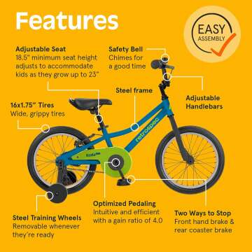 Retrospec Koda Plus Kids Bike - 16'' Wheels for Ages 4-6