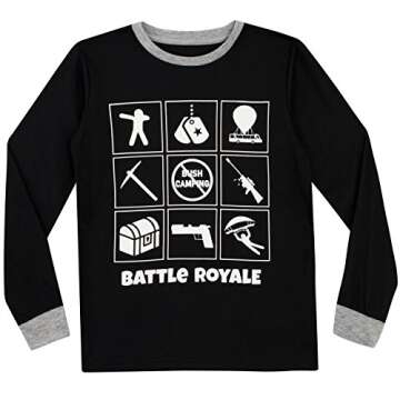 Battle Royale Boys' Gaming Pajamas Size 10 Multicolored