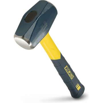 3-Pound Sledge Hammer with Fiberglass Handle & No-Slip Grip