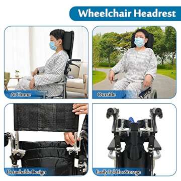 Wheelchair Neck Support Head Positioning Pillow Headrest for Wheelchair Post Surgery Neck Stabilizer Head Positioner Medical Foam Wedge Keep Head Straight Wheelchair Accessories for Seniors Adults