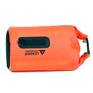 Leader Accessories New Heavy Duty Vinyl Waterproof Dry Bag for Boating Kayaking Fishing Rafting Swimming Floating and Camping (Orange, 55L)