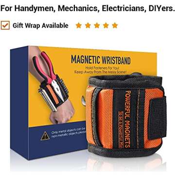 Stocking Stuffers for Men Tools - Magnetic Wristband for Holding Screws, Tool Belt Gifts Ideas for Men Dad Fathers Him Birthday Christmas, Cool Gifts Gadgets for Women Husband DIY Handyman, Carpenter