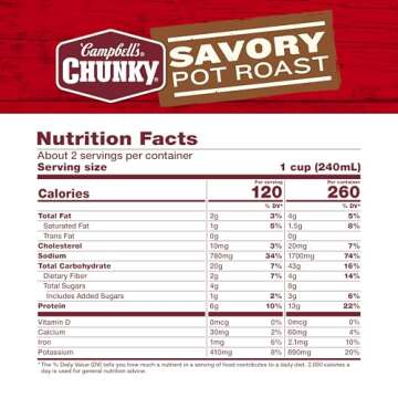 Campbell’s Chunky Soup, Savory Pot Roast Soup, 18.8 oz Can