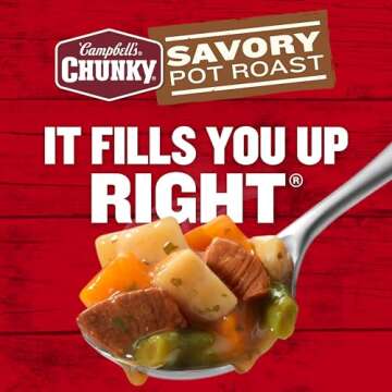 Campbell’s Chunky Soup, Savory Pot Roast Soup, 18.8 oz Can