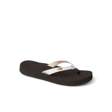 Reef Women's Sandals, Reef Star Cushion Sassy, Brown/White, 7