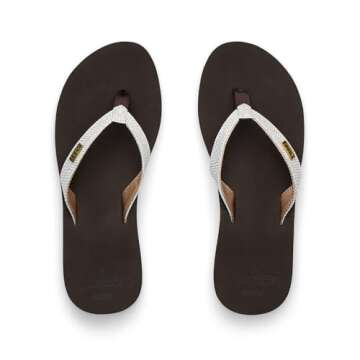 Reef Women's Sandals, Reef Star Cushion Sassy, Brown/White, 7