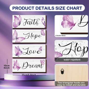 Purple Butterfly Wall Decor