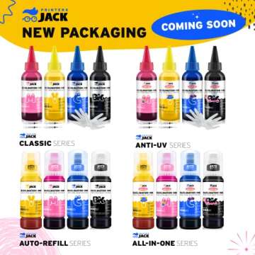 Printers Jack 400ML Sublimation Ink for Supertank 15000 C88 C88+ WF7720 ET2720 ET4760 ET2760 ET2750 WF7820 Inkjet Printers Heat Press Transfer on Mugs, Plates, Polyester Shirts, Phone Cases etc