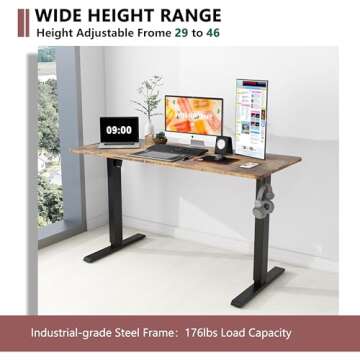 Win Up Time Standing Desk Adjustable Height- Whole Piece Desktop Stand Up Desk, Electric Standing Desk, Sit to Stand Desk for Home & Office Computer Desk