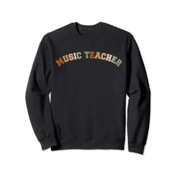 Music Teacher Team Teacher Retro Back to School Teach Sweatshirt