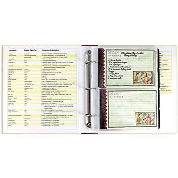 Brownlow Gifts Shannon Road Gifts Classic Kitchen Binder with Plastic Page Protectors and Recipe Cards, 8 x 9-Inches, Cook With Love