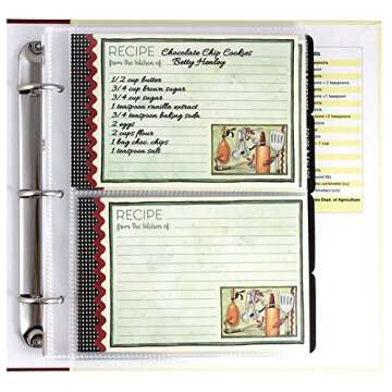 Brownlow Gifts Shannon Road Gifts Classic Kitchen Binder with Plastic Page Protectors and Recipe Cards, 8 x 9-Inches, Cook With Love