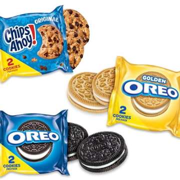 Nabisco Sweet Treats Cookie Variety Pack OREO, OREO Golden & CHIPS AHOY!, 30 Snack Packs (2 Cookies Per Pack)