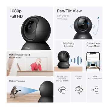 Tapo by TP-Link Pan/Tilt Security Camera for Baby Monitor, Pet Camera w/Motion Detection