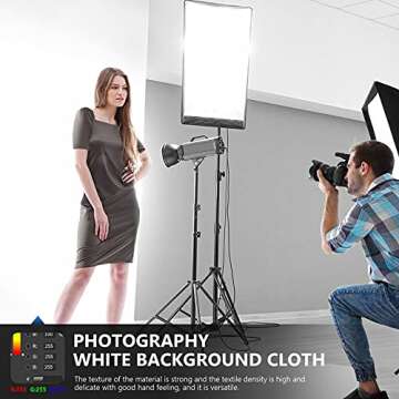 Neewer 6x9 feet/1.8x2.8 meters Photo Studio 100 Percent Pure Polyester Collapsible Backdrop Background for Photography, Video and Television (Background Only) - White