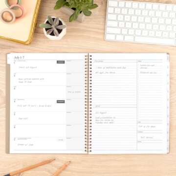 Cambridge Planner 2024-2025 Academic, Weekly & Monthly, 8-1/2" x 11", Large, WorkStyle Focus, Timeless Taupe (1606-905A-45)