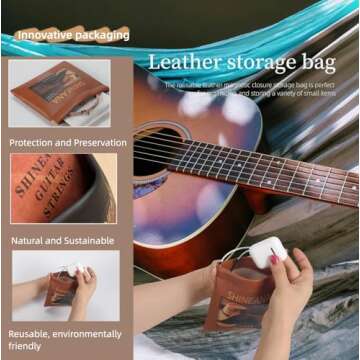 Guitar Strings - Acoustic Guitar Strings - Lightguage Nano Coating,Phosphor Bronze-Leather storage bag packaging-Gentel and Soft- For 6 String Guitars-Light,12-53 (Lightweight Nano Coating)