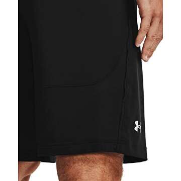 Under Armour mens Raid 2.0 Wokout Gym Shorts , Black (001)/White , Large