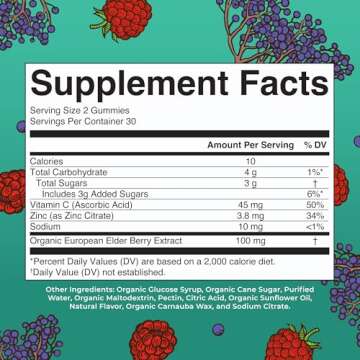 MaryRuth's Kids Immune Support Gummies | USDA Organic | Vitamin C, Zinc, and Elderberry Gummies for Kids| Immune Support for Kids Ages 4+ | Vegan | Non-GMO | Gluten Free | 60 Count