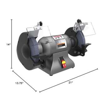 JET 8-Inch Industrial Bench Grinder, 3600 RPM, 1 HP, 1Ph 115V (Model IBG-8)