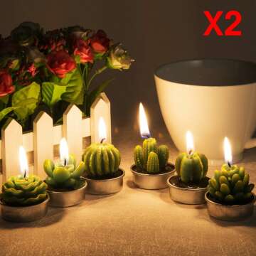 Handmade Succulent Cactus Candles for Home & Events