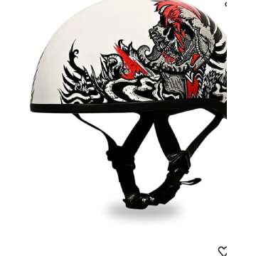 Daytona Helmets Half Skull Cap Motorcycle Helmet - DOT Approved & Stylish Graphics 🎨