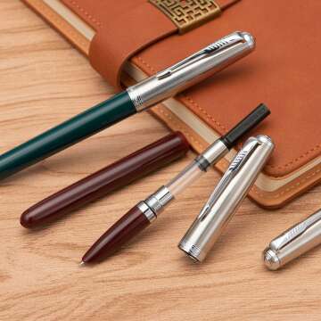 Jinhao 86 Fountain Pen Set: 3 Colors & Extra Fine Nib