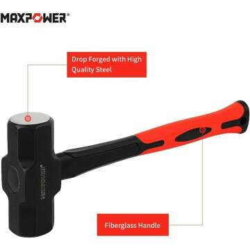 MAXPOWER 4lb Sledge Hammer with Fiberglass Handle