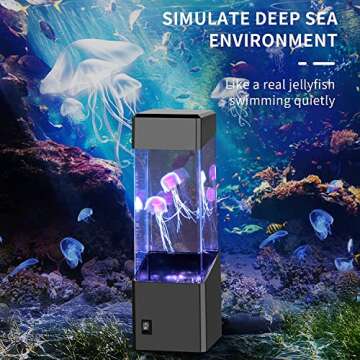 Gifts for Adults Kids, Multi-Color Jellyfish Lamps, USB Powered Aquarium Night Lights, Home Office Room Desktop Decoration, Gift for Christmas, Halloween, Birthdays, Holidays