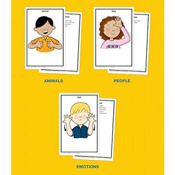 Key Education 160 American Sign Language Flash Cards for Kids, ASL Flash Cards for Kids PreK–Grade 2, ASL Cards for Beginners Covering 160 Sight Words, Alphabet, Numbers, Emotions, and More ASL Signs