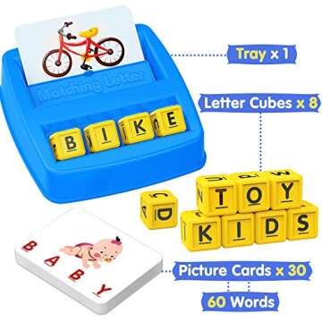 NARRIO Educational Toys for 3 4 5 Year Old Boys Gift, Matching Letter Game Preschool ABC Learning Toys for Kids Ages 4-8 Years, Christmas Birthday Gifts for 3-6 Year Old Boys Toddler Toys Age 2-4