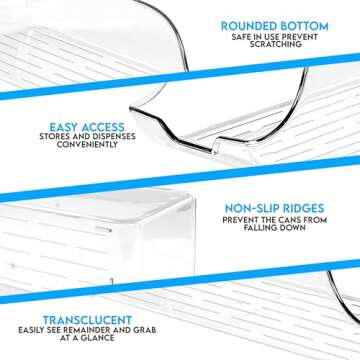 Utopia Kitchen Can Organizer For Pantry - Soda Can Storage Organizer Pantry, Fridge & Freezer Organization - Holds Food & Soup Can (Clear)