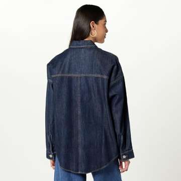 The Drop Women's Pilar Long Denim Shirt Jacket - Stylish and Versatile