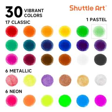 Shuttle Art Tempera Paint Sticks - 30 Solid Colours - Quick Drying - Works Great on Paper, Wood, Glass, Ceramic, Canvas