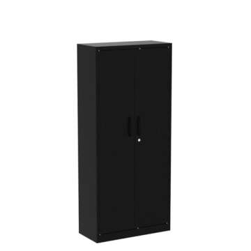 Yizosh Metal Garage Storage Cabinet with 2 Doors and 5 Adjustable Shelves - 71" Steel Lockable File Cabinet,Locking Tool Cabinets for Office,Home,Garage,Gym,School (Black)