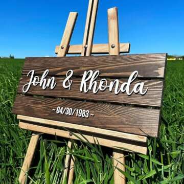 Personalized Custom Solid Wood Name Sign for Home, Office, Nursery, Wedding Gifts, Business Signs