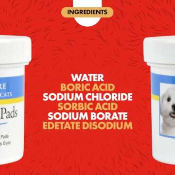 Miracle Care Eye Wash Pads - 90 count; Eye Care for Dogs and Cats, Soft Pet Wipes for Gently Cleaning Eyes, Sterile Cat and Dog Wipes Formulated to Remove Eye Debris