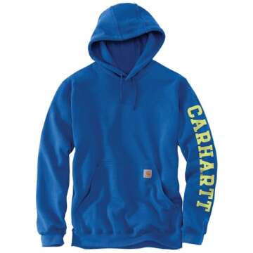 Carhartt Men's Rain Defender Loose Fit Midweight 1889 Graphic Sweatshirt, Beacon Blue Heather