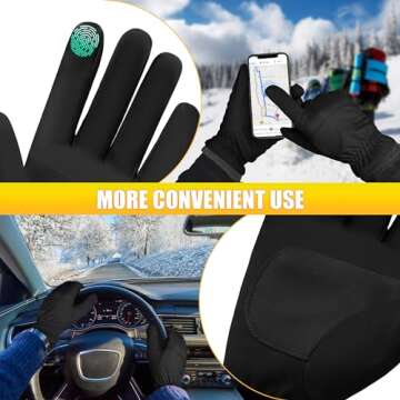 ihuan Winter Waterproof Ski Gloves Men Women, Snow Warm Cycling Gloves Cold Weather, Driving Biking Running