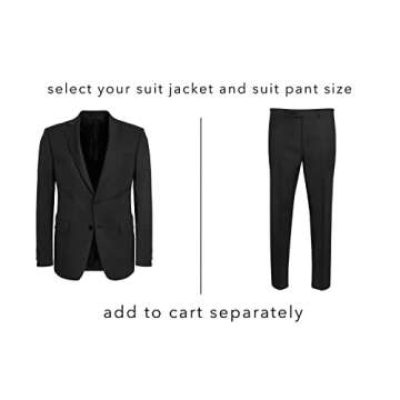 Calvin Klein Men's Slim Fit Suit Separates, Solid Black, 30W x 32L