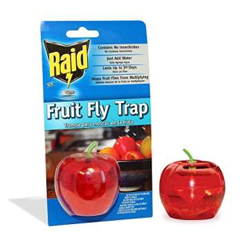 Raid Fruit Fly Trap with Lure, Easy to Use, Apple Shaped - 1 Trap + 30 Day Lure Supply