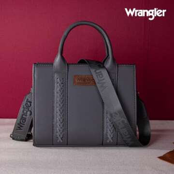 Wrangler Tote Bag for Women Top Handle Handbags Satchel Bag Shoulder Bag Purse for Women with Crossbody Strap