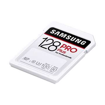 SAMSUNG PRO Plus SDXC 128GB Full Size SD Memory Card w/Adapter, Supports 4K UHD Video, Storage Expansion for Digital Media Professionals, Photographers, MB-SD128K/AM