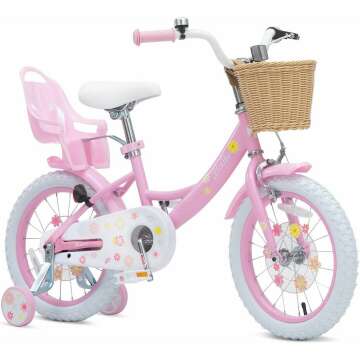 Girls Bike with Basket - Princess Style for Ages 3-14