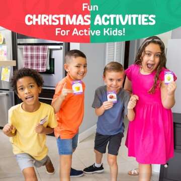 GOTROVO Active Kids Christmas Scavenger Hunt Game, a Fun Party Game for Kids 4-8 with Outdoor and Indoor Activities for Kids, with Included Challenge Cards