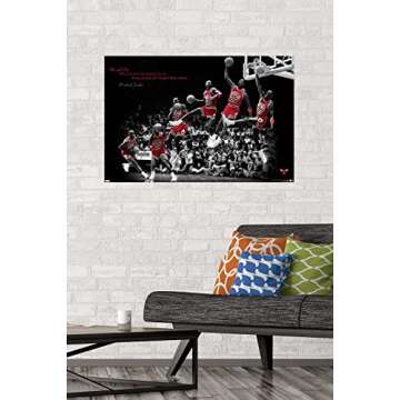 Trends International Michael Jordan - Fly Wall Poster, 22.375" x 34", Unframed Version